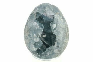 Crystal Filled Celestine (Celestite) Egg Geode - Madagascar #241902