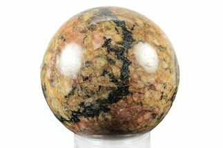 Polished, Red Feldspar & Tourmaline Sphere - Madagascar #242835