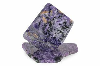 Polished Purple Charoite Cube with Base - Siberia #243429