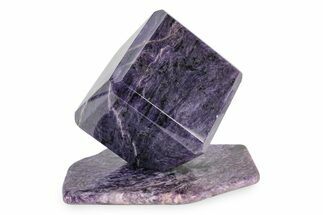 Polished Purple Charoite Cube with Base - Siberia #243431