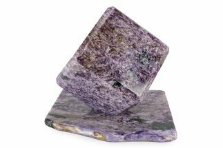 Polished Purple Charoite Cube with Base - Siberia #243437
