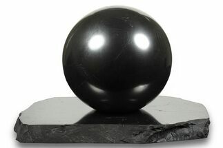 Polished Shungite Sphere With Base #243457