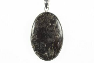 Polished Golden Seraphinite Pendant - Sterling Silver #244091
