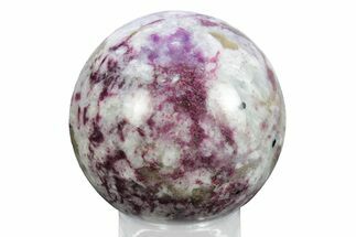 Polished Rubellite (Tourmaline) & Quartz Sphere - Madagascar #245739