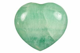 Polished Fluorescent Green Fluorite Heart - Madagascar #246436
