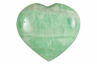 Polished Fluorescent Green Fluorite Heart - Madagascar #246459