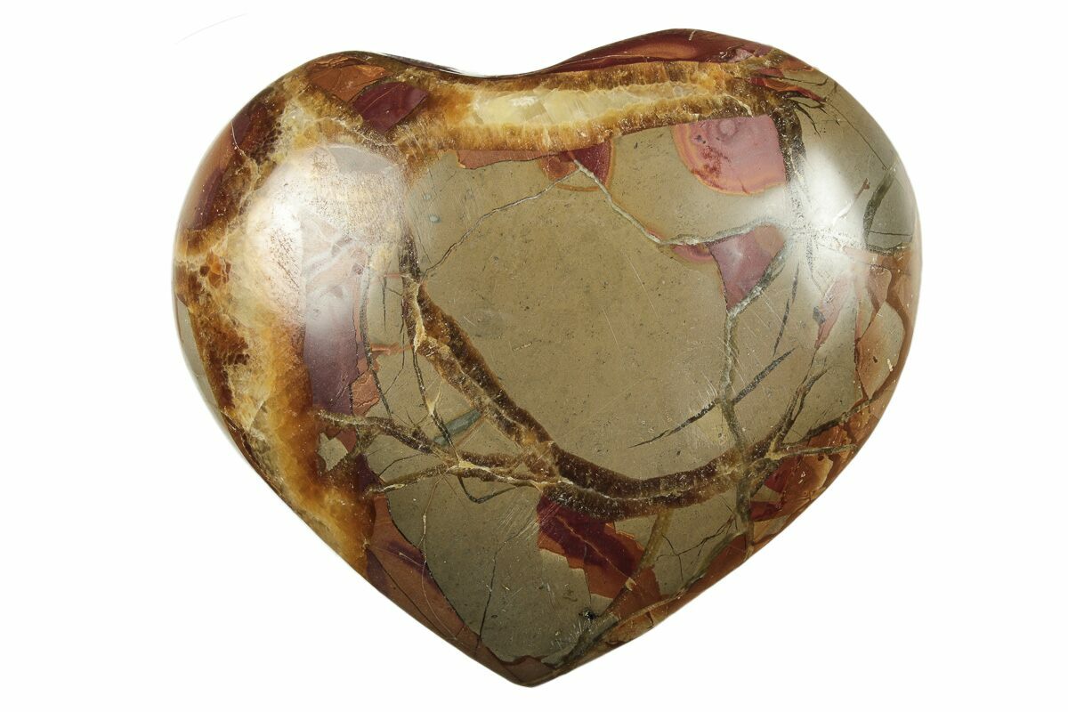 3.7 Polished Red Septarian Heart - Madagascar (#246420) For Sale