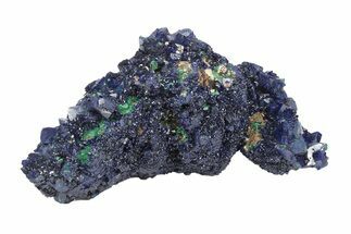 Sparkling Azurite Crystals on Fibrous Malachite - China #247722