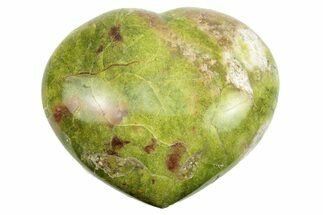 Polished Green Pistachio Opal Heart - Madagascar #249519