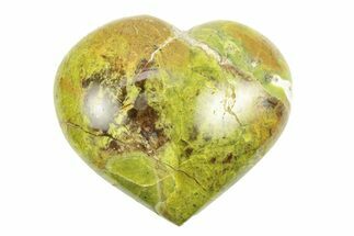 Polished Green Pistachio Opal Heart - Madagascar #249520