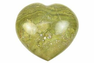 Polished Green Pistachio Opal Heart - Madagascar #249521