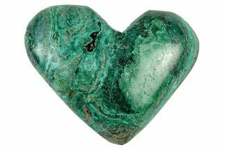Polished Malachite & Chrysocolla Heart - Peru #250299