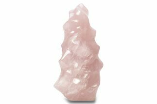 Tall, Polished Rose Quartz Crystal Flame - Madagascar #250171