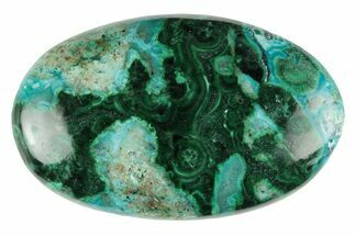 Polished, Chrysocolla and Malachite Oval Cabochon #250840