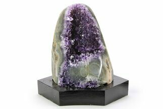Amethyst Cluster With Wood Base - Uruguay #253139