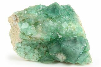 Green, Fluorescent, Cubic Fluorite Crystals - Madagascar #253596