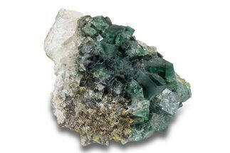 Fluorescent Green Fluorite On Quartz - Diana Maria Mine, England #254804