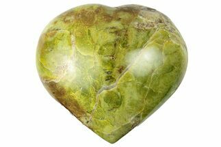 Polished Green Pistachio Opal Heart - Madagascar #249535