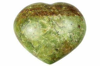 Polished Green Pistachio Opal Heart - Madagascar #249542