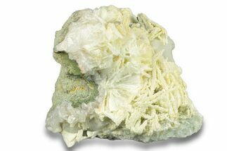 Green, Bladed Prehnite Crystals with Quartz - Morocco #255518