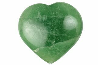 Polished Fluorescent Green Fluorite Heart - Madagascar #256174
