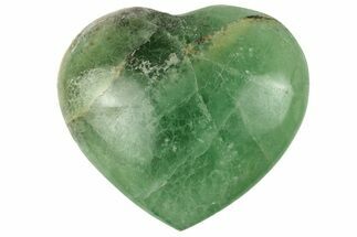 Polished Fluorescent Green Fluorite Heart - Madagascar #256191