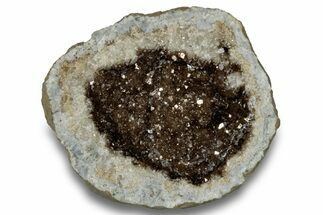 Keokuk Quartz Geode with Calcite Crystals (Half) - Missouri #255939