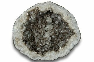 Keokuk Quartz Geode with Calcite Crystals (Half) - Missouri #255942