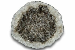 Keokuk Quartz Geode with Calcite Crystals (Half) - Missouri #255944