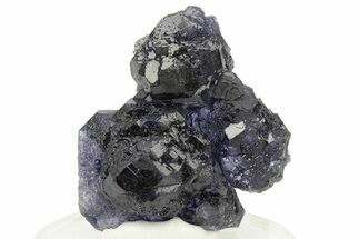 Purple Cube-Dodecahedron Fluorite Crystal with Quartz - China #257588