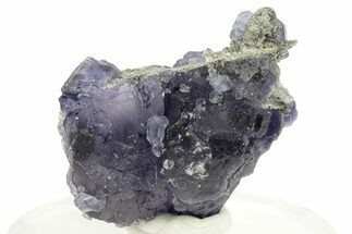 Purple Cube-Dodecahedron Fluorite Crystal with Quartz - China #257597