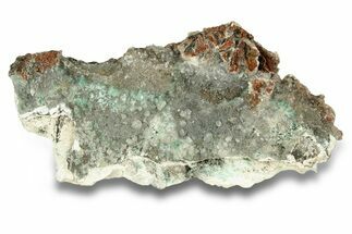 Fibrous Blue Aurichalcite Crystals with Calcite - Mexico #257349