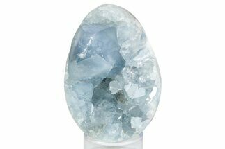 Crystal Filled Celestine (Celestite) Egg Geode - Madagascar #257732