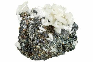 Bladed Barite Crystals ON Pyrite & Sphalerite - Peru #258480