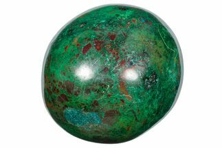 Polished Chrysocolla and Malachite Palm Stone - Peru #258669