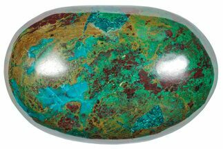 Polished Chrysocolla and Malachite Palm Stone - Peru #258672