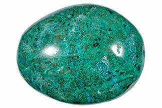 Polished Chrysocolla and Malachite Palm Stone - Peru #258679