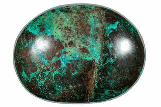 Polished Chrysocolla and Malachite Palm Stone - Peru #258682