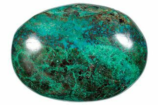 Polished Chrysocolla and Malachite Palm Stone - Peru #258692