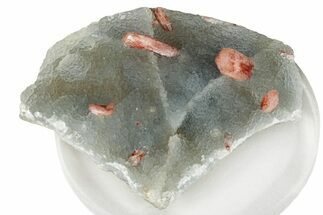 Red-Orange Stilbite Crystals on Chalcedony - India #259419