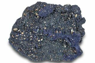 Sparkling Azurite Crystals on Fibrous Malachite - China #259654