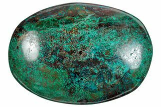 Polished Chrysocolla and Malachite Palm Stone - Peru #258714