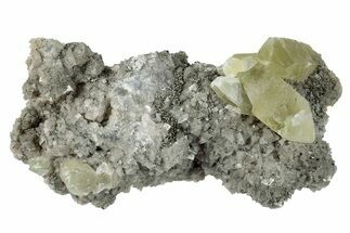 Pale Yellow Calcite Crystals on Dolomite - Missouri #260483