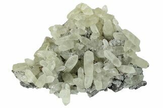 Pale Yellow Calcite Crystals on Fluorite - Missouri #260489