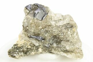 Gleaming Molybdenite in Quartz - La Corne, Canada #260841