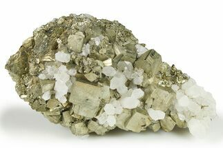 Lustrous Striated Pyrite with Quartz - Peru #261967