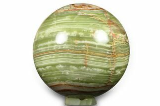 Polished Green Banded Calcite Sphere - Pakistan #264747