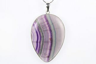 Banded Fluorite Pendant (Necklace) - Sterling Silver #265065
