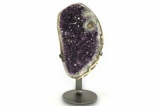 Amethyst Geode With Metal Stand - Uruguay #274240