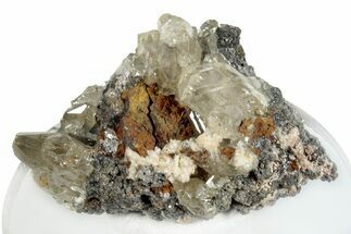 Glassy, Fluorescent Cerussite Crystals on Galena - Morocco #274903